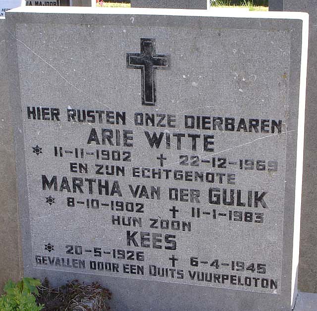 Afbeelding van graf of monument van Cornelis Adrianus Witte