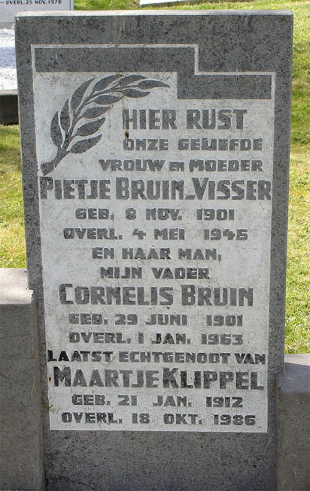 Afbeelding van graf of monument van Pietje Bruin-Visser