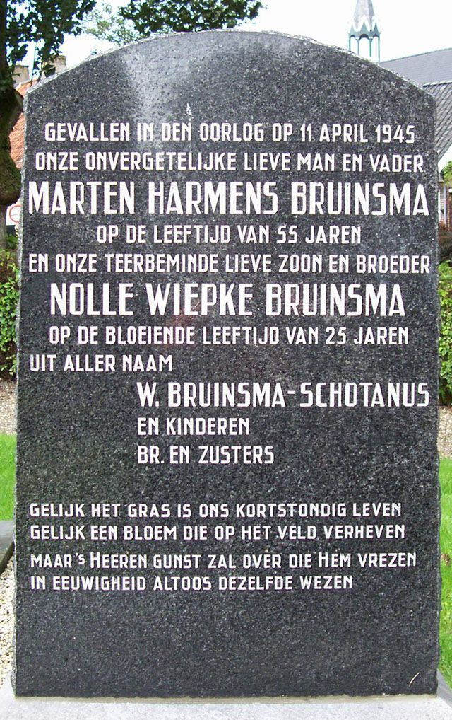 Afbeelding van graf of monument van Marten Bruinsma