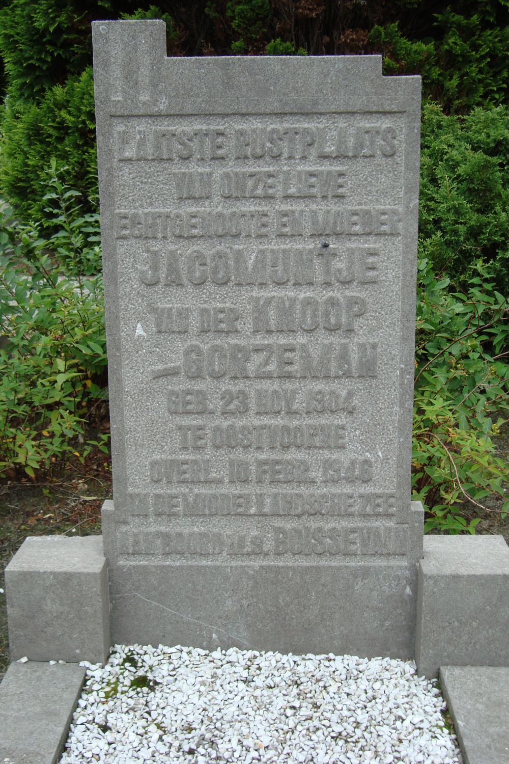 Afbeelding van graf of monument van Jacomijntje van der Knoop-Gorzeman