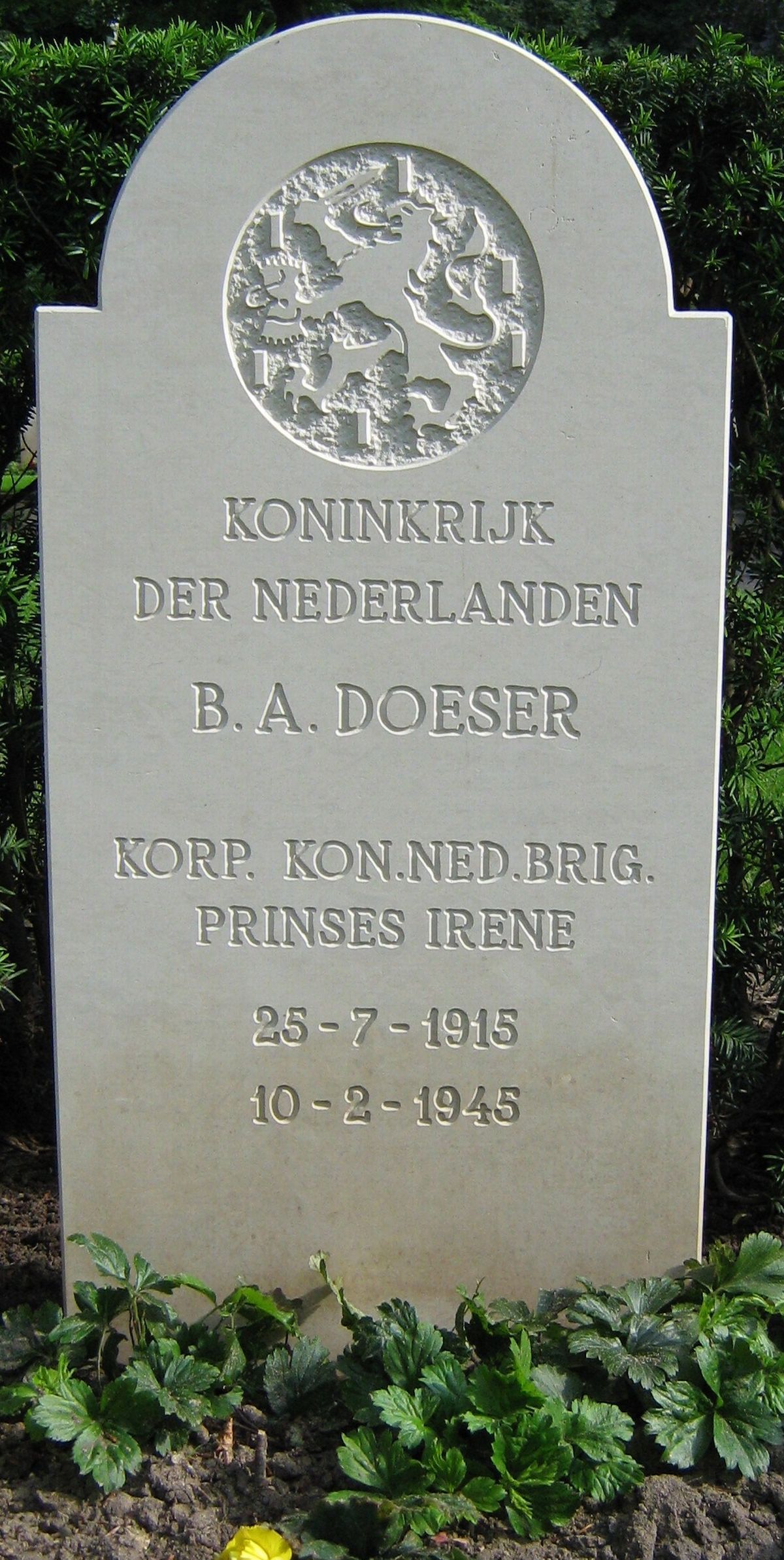 Afbeelding van graf of monument van Bernard Adriaan Doeser
