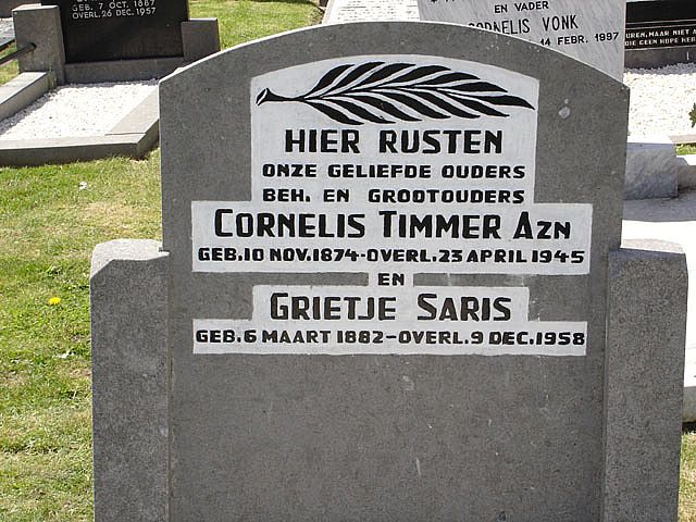 Afbeelding van graf of monument van Cornelis Timmer