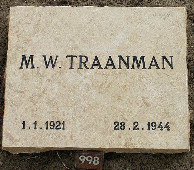Afbeelding van graf of monument van Marinus Wilhelm Traanman
