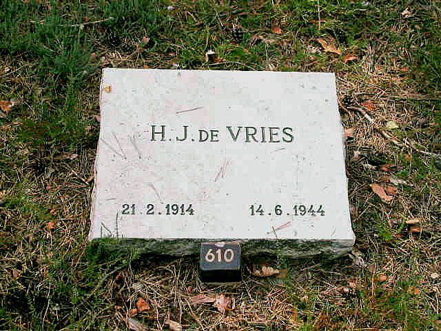 Afbeelding van graf of monument van Hendrik Jan de Vries