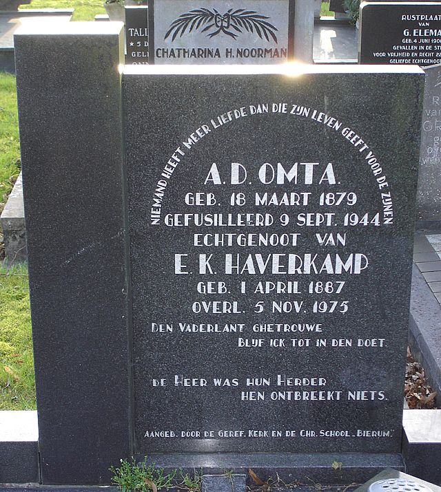 Afbeelding van graf of monument van Aldert Derk Omta