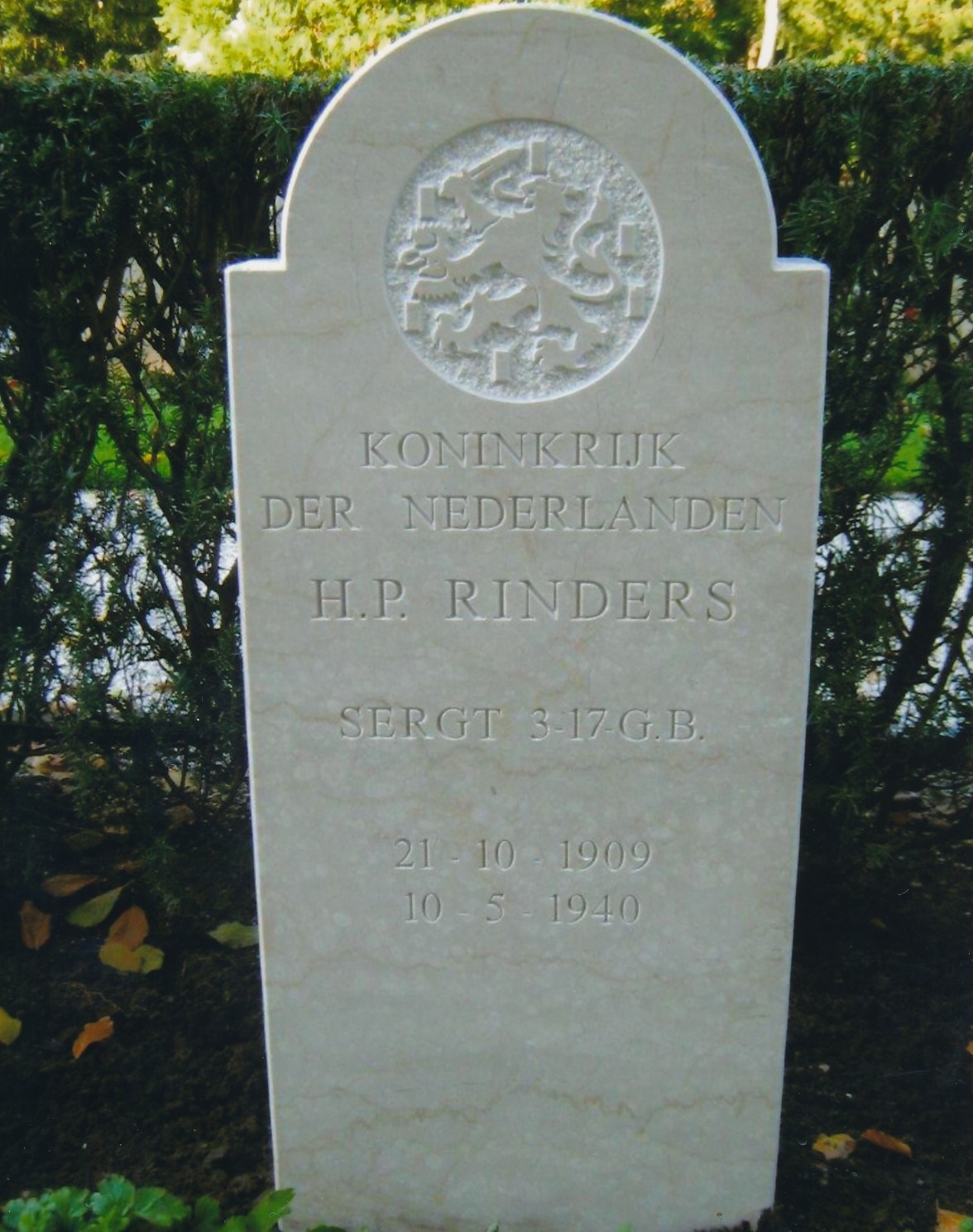 Afbeelding van graf of monument van Hendrik Pieter Rinders