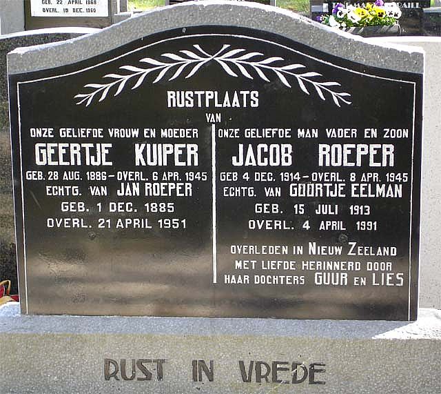 Afbeelding van graf of monument van Jacob Roeper