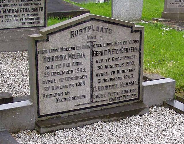 Afbeelding van graf of monument van Gerrit Pieter Beukema