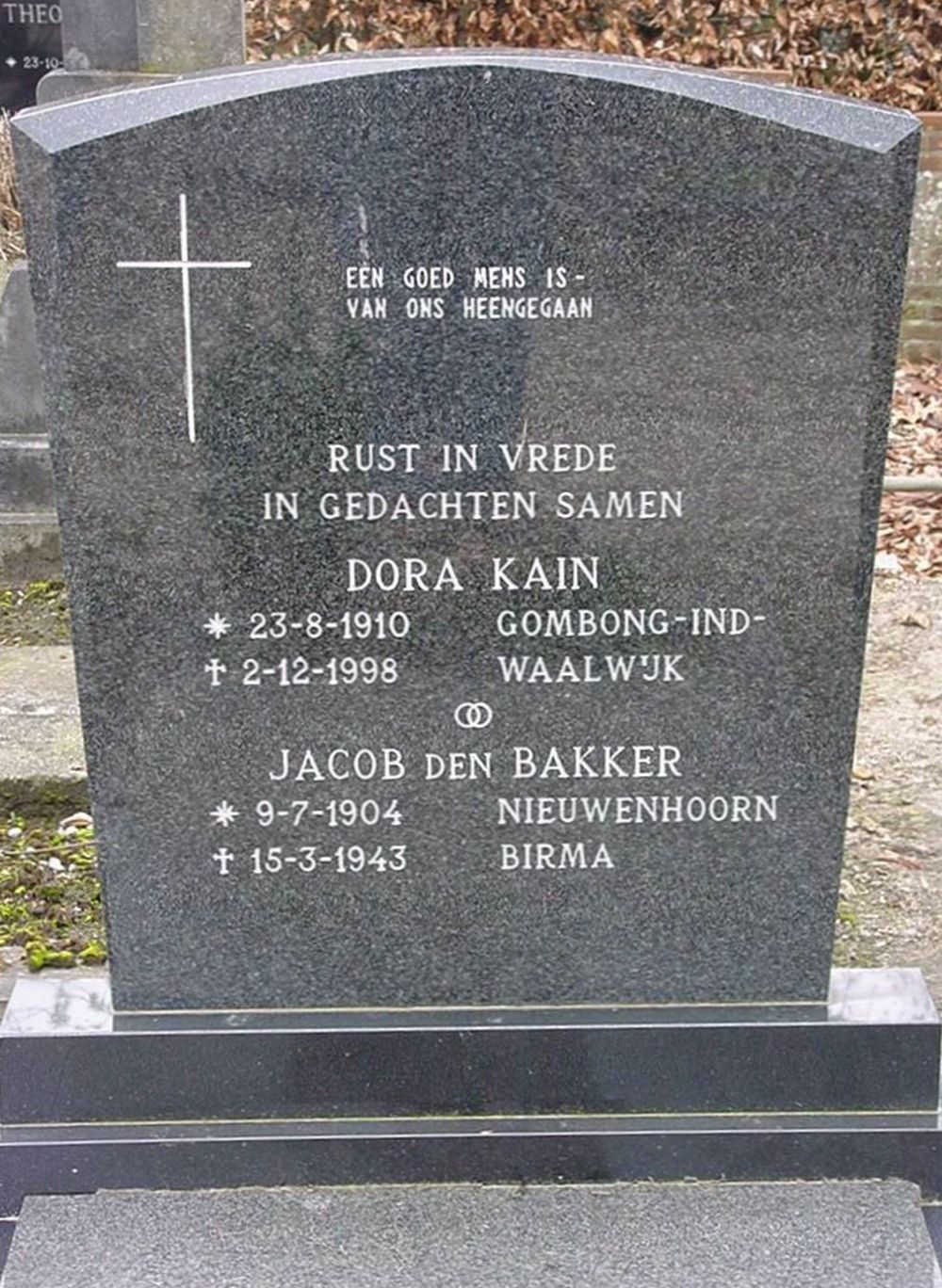 Afbeelding van graf of monument van Dora den Bakker-Kain