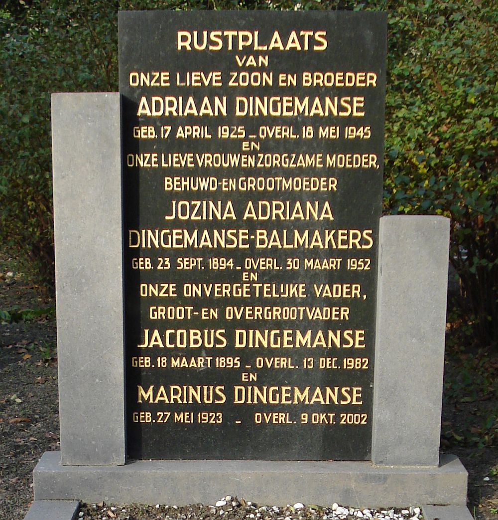 Afbeelding van graf of monument van Adriaan Dingemanse