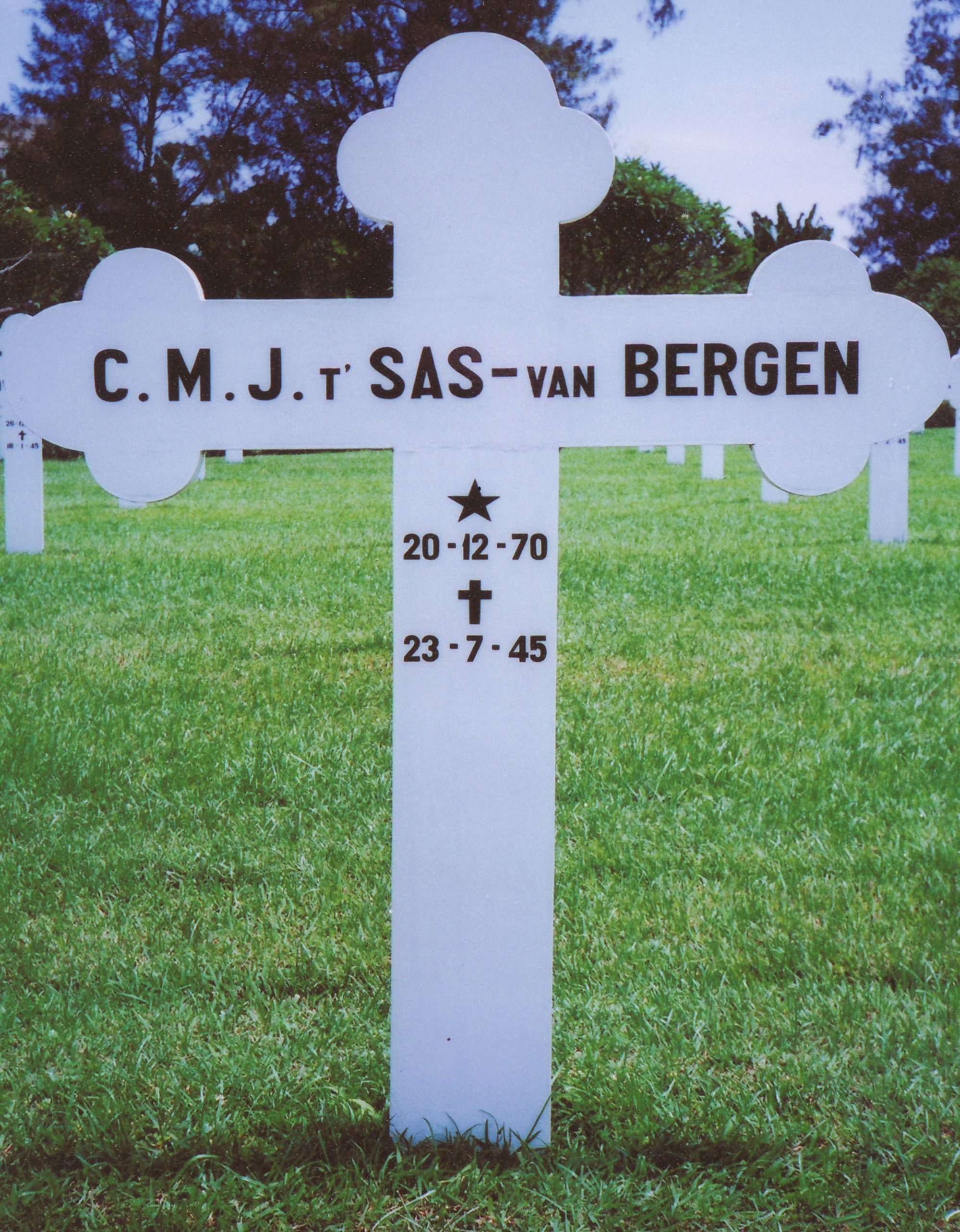 Afbeelding van graf of monument van Cornelia Maria Johanna t' Sas-van Bergen