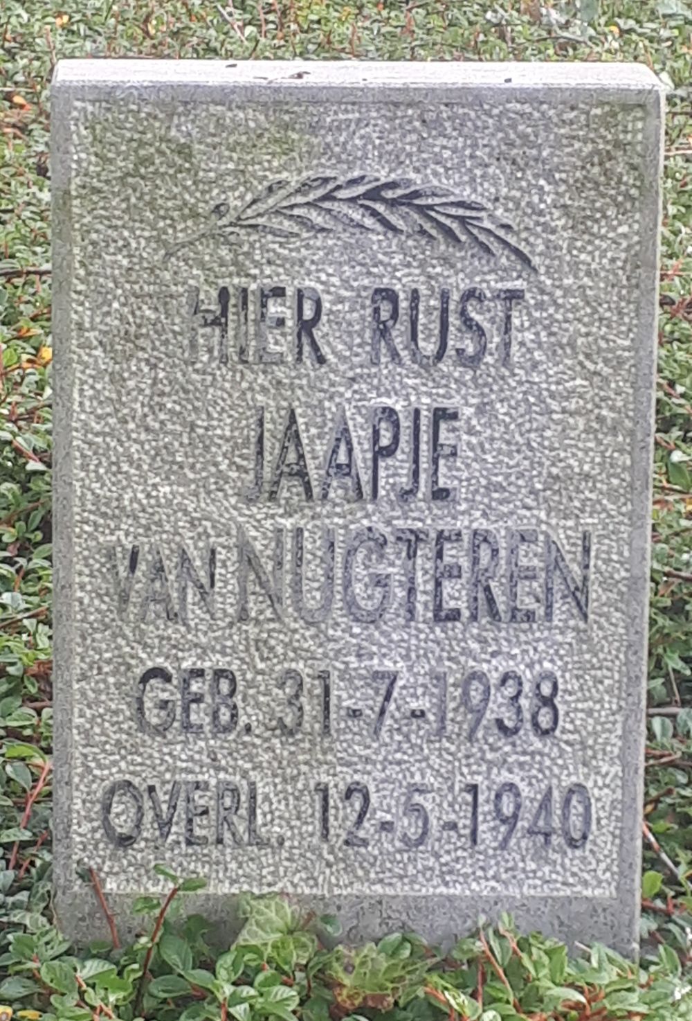 Afbeelding van graf of monument van Jaapje van Nugteren